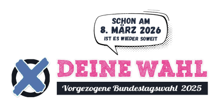 das DEINE WAHL Logo mit dem Datum 23. Februar 2025